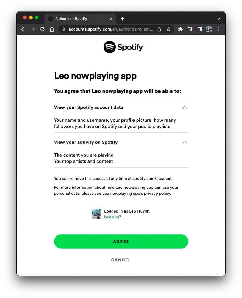 Spotify auth